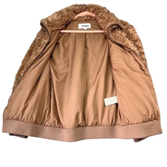 BB Dakota Jacket Womens Small Brown Side Pockets Fluffy Teddy Bear Zip Up Cozy - Picture 4 of 12